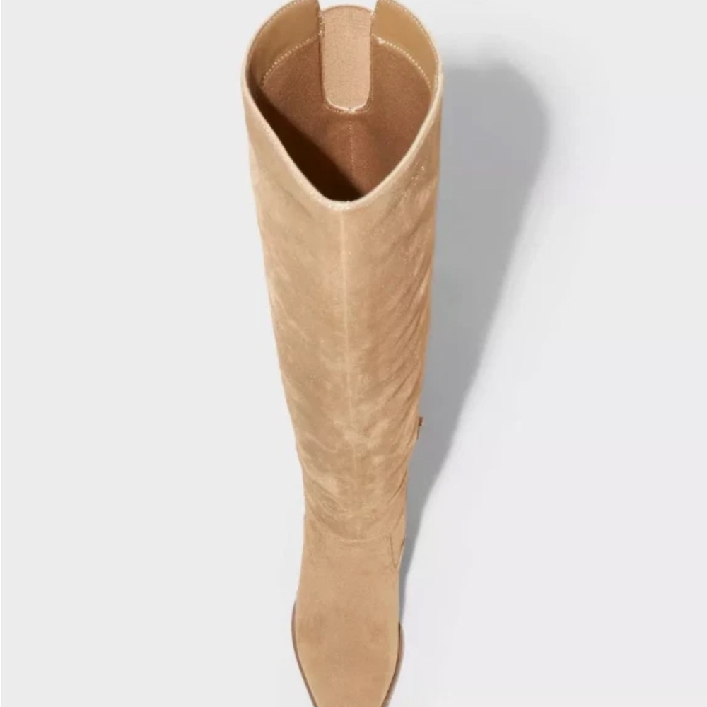 Universal Thread May over the knee scrunch  Tan tall Heeled Boots - Picture 8 of 10
